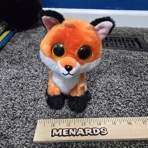 Ty Plush Fox - Orange, Black, and White Meadow